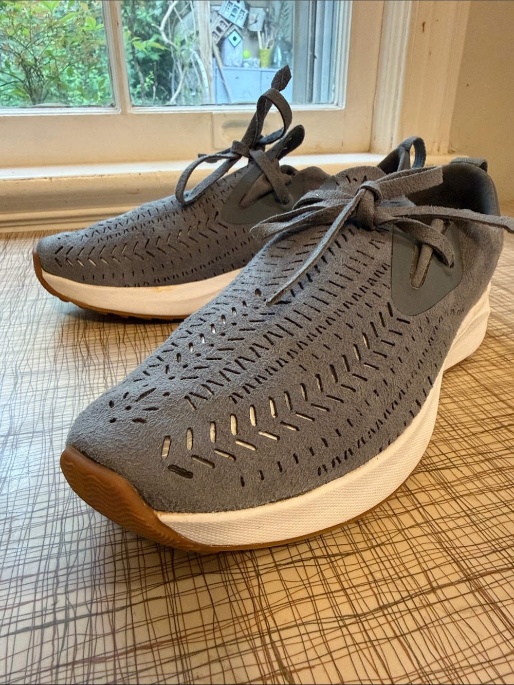 Native Gray Perforated Suede slip on Sneakers - Picture 4 of 7